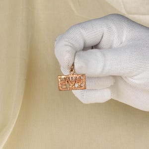 Pingente Sangu Chakra Namam feito à mão de 0,90" Panchalogam Bronze | Joias hindus Vishnu Tilak | Pingente de símbolo espiritual