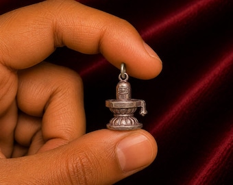 Handmade 1.18” Shiva Lingam Pendant Panchalogam Bronze | Mini Shivling Pendant | Hindu Devotional Jewelry