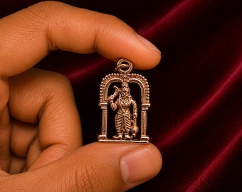 Handcrafted 1.57” Karuppasamy Arch Panchalogam Bronze Pendant | Traditional Guardian Deity Pendant | South Indian Spiritual Jewelry