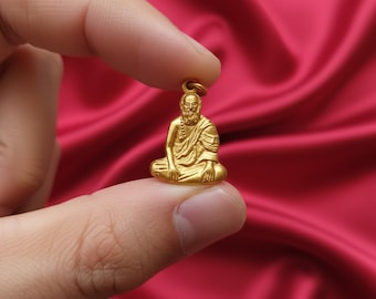 Handcrafted 1.49" Pamban Swamigal Pendant Panchalogam Bronze | Sri Pamban Kumara Guru Swamigal Locket | Hindu Saint Pendant