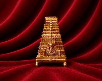 Handcrafted 2.48" Annamalaiyar Gopuram Panchalogam Bronze Idol | Thiruvannamalai Temple Tower | Arunachaleswarar Gopuram | Hindu Pooja Décor
