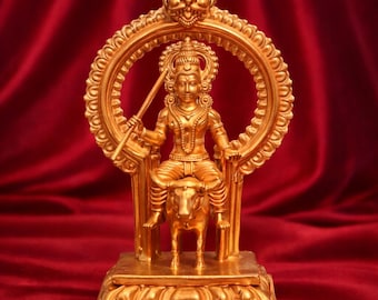 Handmade 3.03” Vishnumaya Idol with Arch – Panchalogam Bronze | Divine Guardian Deity Statue | Hindu Pooja Décor