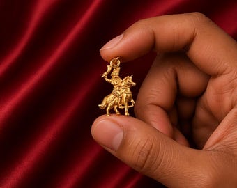 Handmade 1.69” Karuppasamy Pendant Panchalogam Bronze | Guardian Deity Hindu Jewelry | Spiritual Protection Amulet