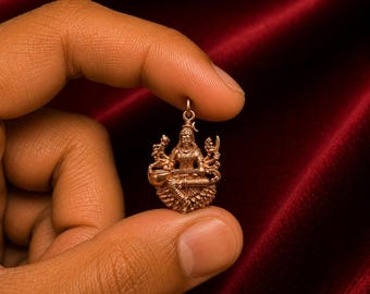 Handcrafted 2.28” Rajamathangi Panchalogam Bronze Pendant | Traditional Goddess Pendant | Sacred Hindu Spiritual Jewelry