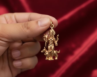 Handcrafted 1.45" Panchaloha Bronze Kala Bhairava Pendant | Fierce Form of Lord Shiva for Protection, Courage & Spiritual Strength