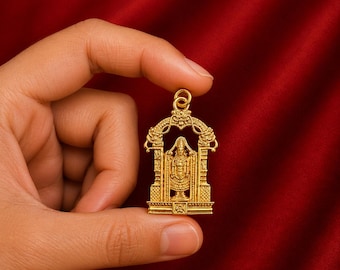 Handmade 2.51” Thirupathi Balaji Pendant Panchalogam Bronze | Lord Venkateswara Temple Jewelry | Spiritual Hindu Pendant