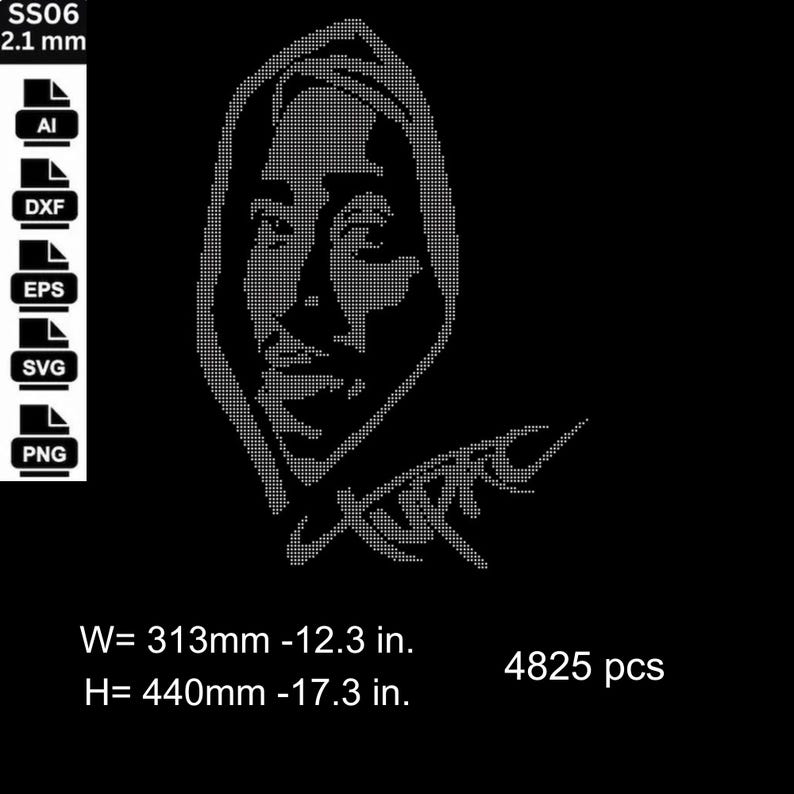 Tupac Pattern Tupac Rhinestone Template Ss6 Svg Png Eps Dxf Digital Instant Download ...