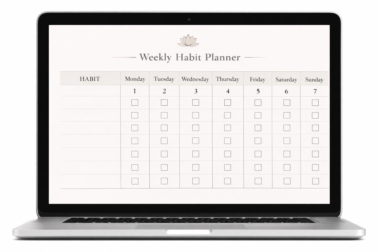 Weekly Habit Tracker Printable PDF | Minimalist Habit Planner | Monday ...