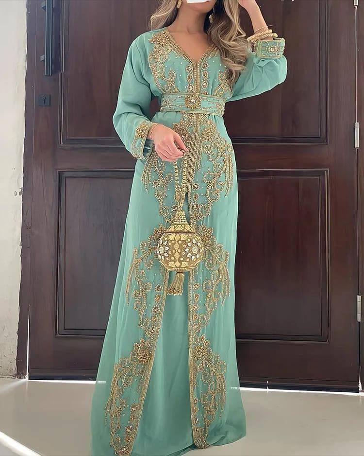 Brown and Gold Kaftan - Etsy Brown and Gold Kaftan - Etsy
