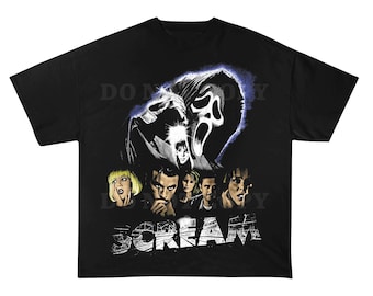 Maglietta del film Scream, maglietta horror vintage, maglietta unisex da donna e da uomo