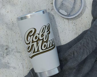Vaso térmico de viaje de 20 oz con diseño de "Golf Mom"