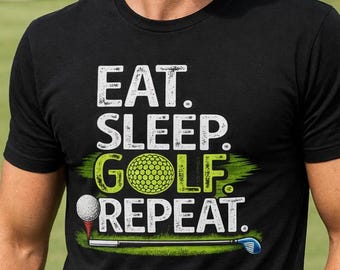 Camiseta Eat Sleep Golf Repeat / Camiseta gráfica de golf, camiseta de golf