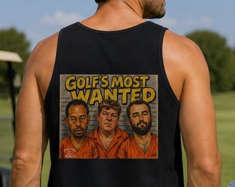Camiseta sin mangas "El golfista más buscado"