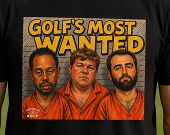 Camiseta "Los más buscados del golf" / Camiseta gráfica "Trío de fotos policiales"