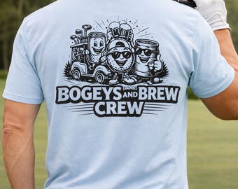 Camiseta Bogeys and Brew Crew / Dibujo animado de carrito de golf, golfistas cerveceros