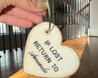 If Lost Return To Luggage Tag, Personalized Heart Bag Tag