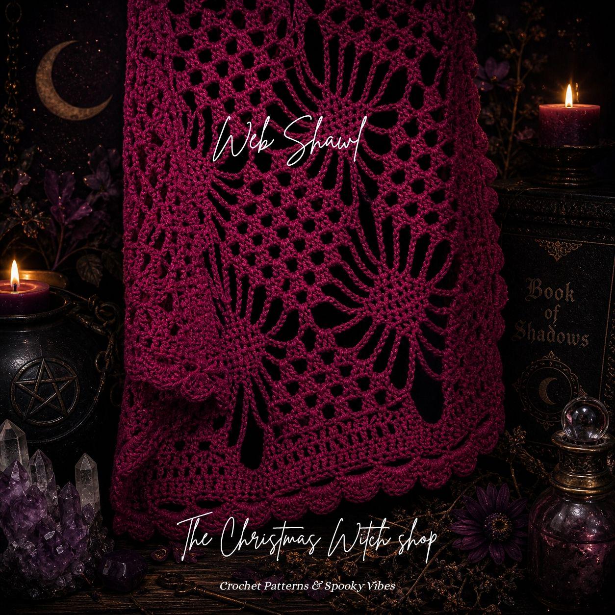 Spider Stitch Gothic Crochet Shawl Wrap Pattern