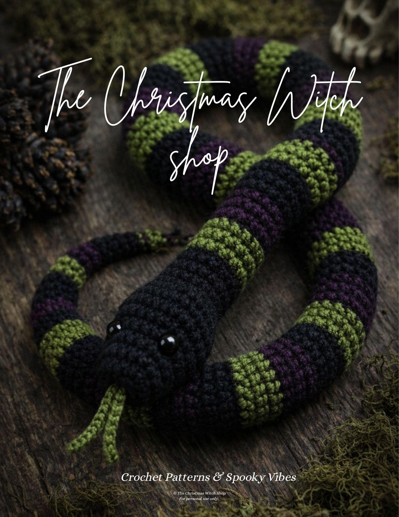 30 Witchy Crochet Patterns for Spooky, Celestial, and Gothic Makes 9 Poison Serpent Gothic Snake Amigurumi Crochet Pattern