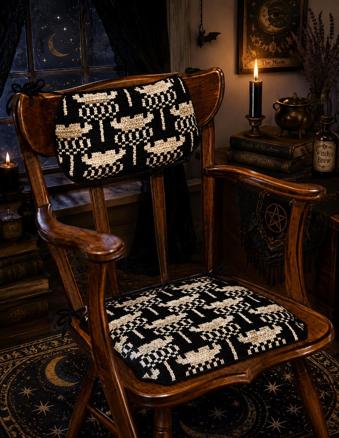 30 Beautiful and Stylish Monochrome Crochet Patterns 27 Geometric Chair Cover Pattern
