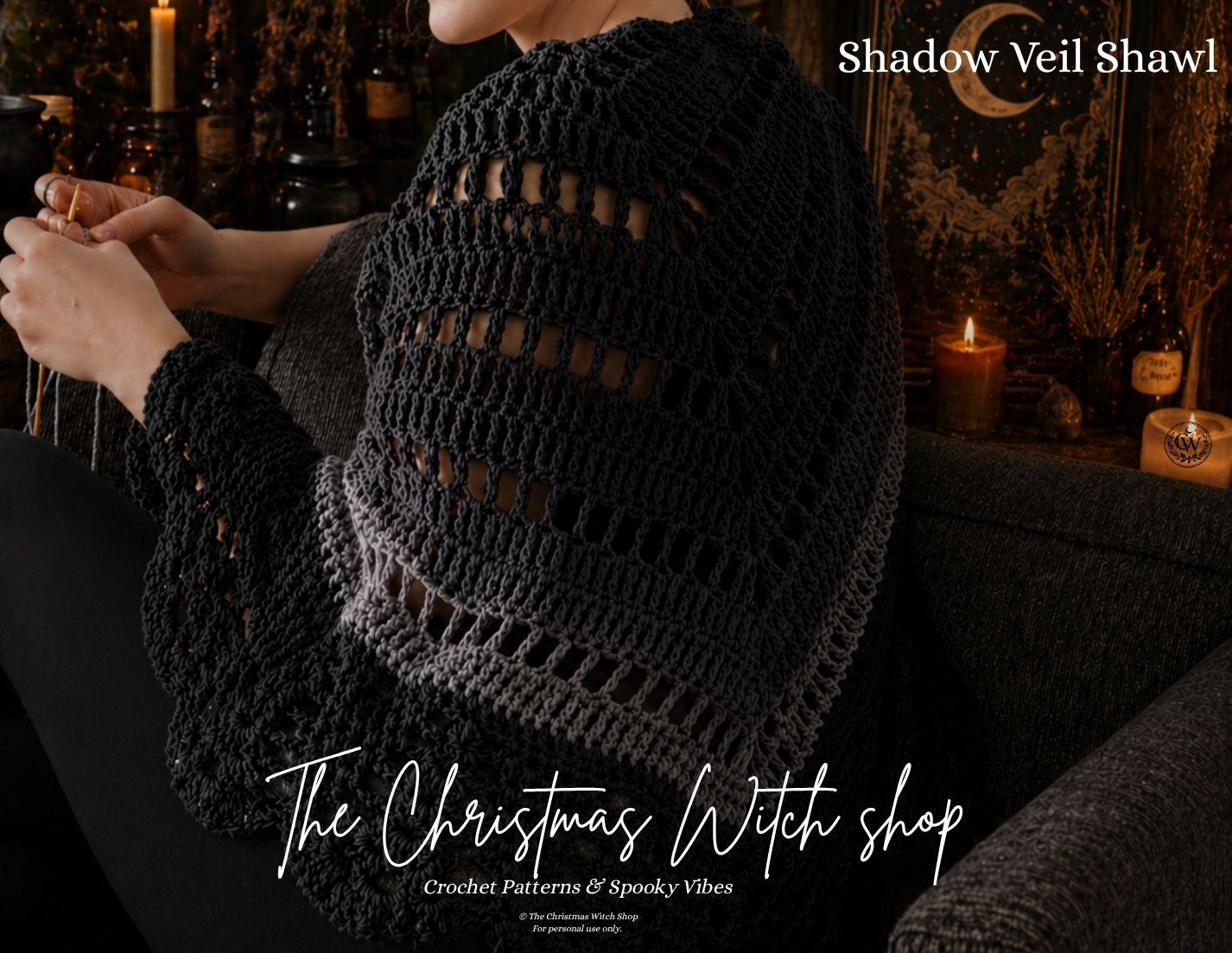 Gothic Hooded Wrap in Black Ombre Lace