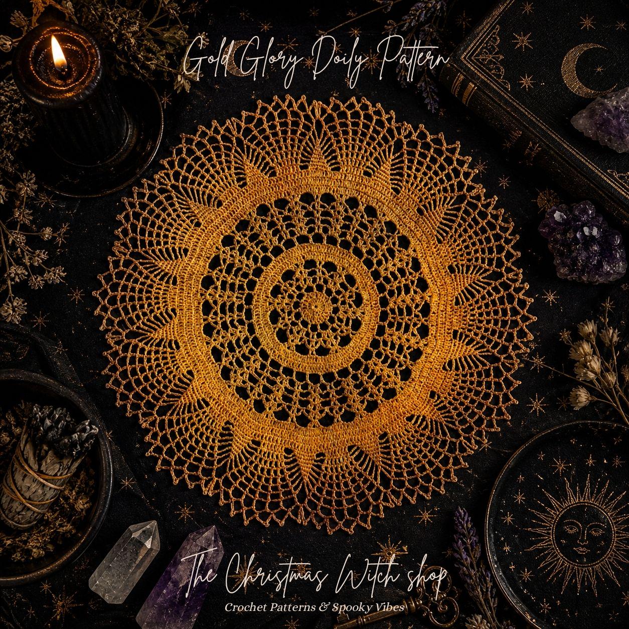 Golden Sunburst Lace Doily Pattern