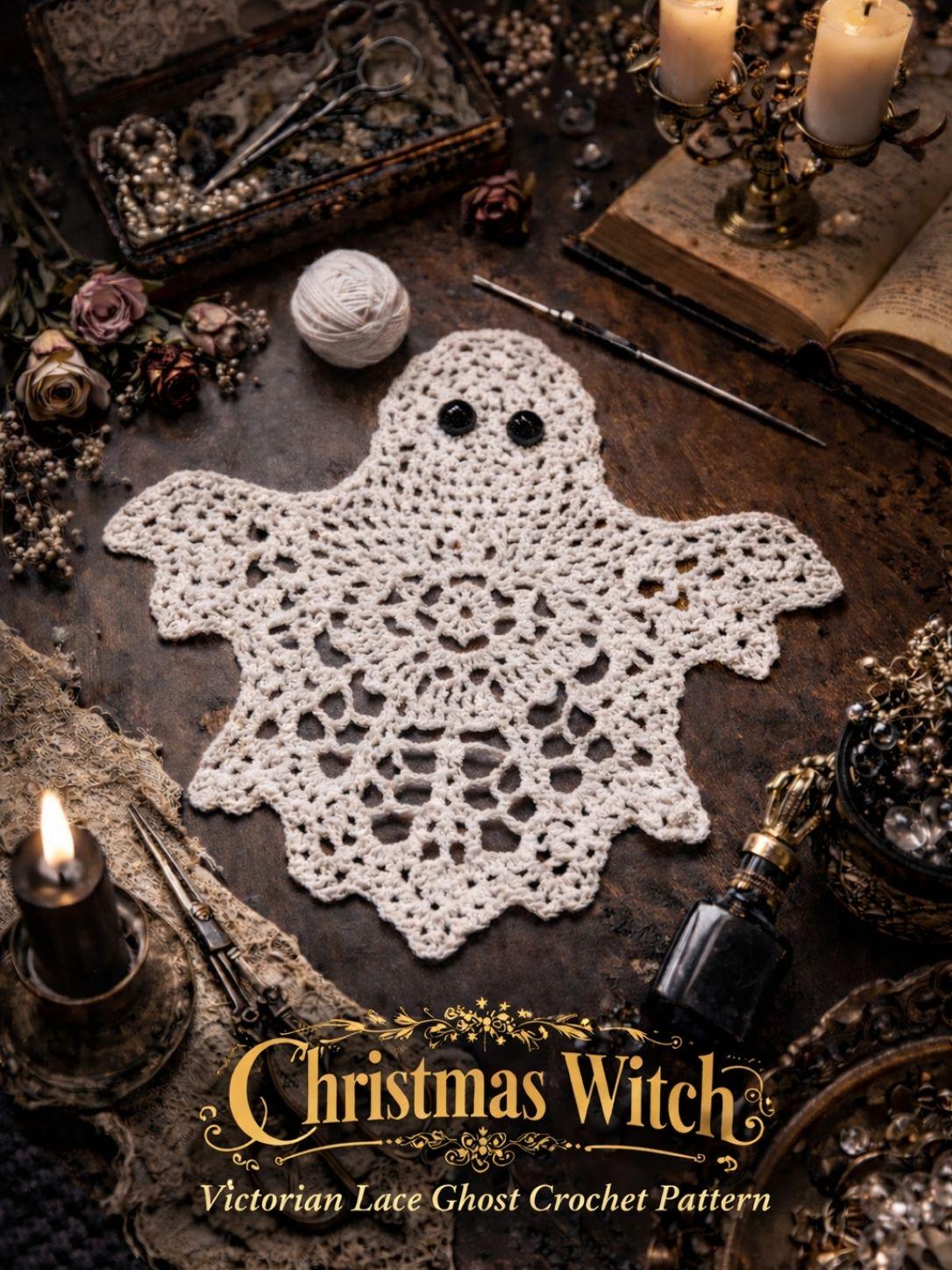 UPDATED Ghost Crochet Pattern (PDF) – Gothic Halloween Doily Design - Etsy