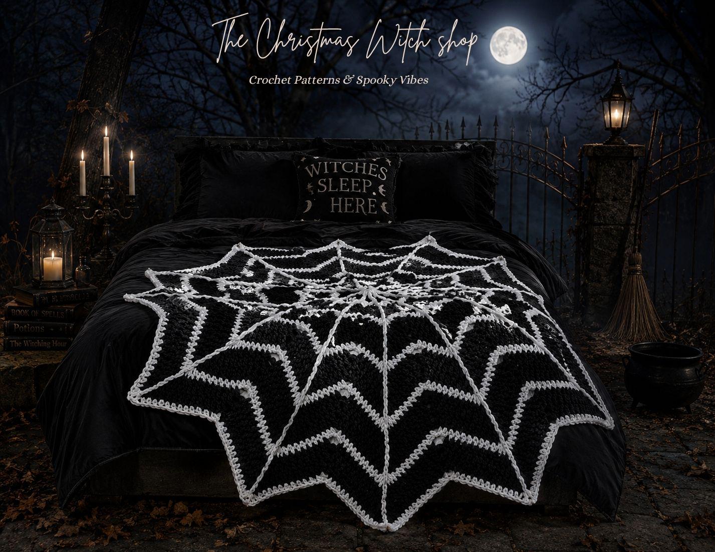 30 Spiderweb Crochet Patterns: 30 Ways to Make Webby Stitch Work for Halloween, Gothic... 25 Spiderweb Round Blanket Crochet Pattern PDF