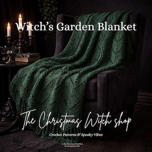 Mönster för virkad filt i häxträdgård | Murgrönsspets med chevronmotiv, gotisk filt (PDF-nedladdning)