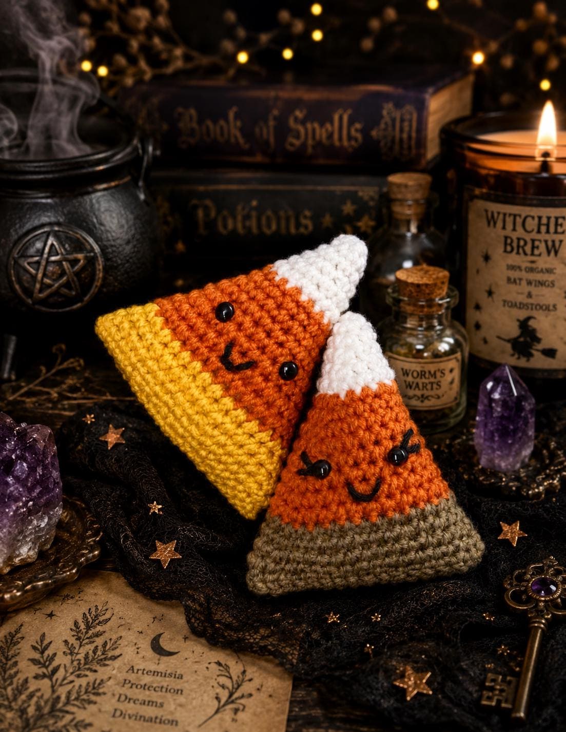 Witchy Candy Corn Plush Crochet Pattern