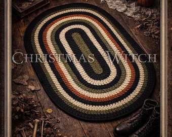 AKTUALISIERT Ovaler Häkelteppich Muster: Vintage Primitive Design (Digitaler Download)