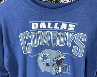 Vintage Dallas Cowboys Sweatshirt Mens Large Blue Garan NFL Crewneck Made in USA