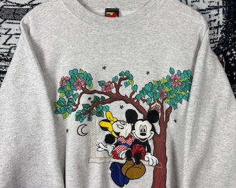 Vintage Mickey Unlimited Jerry Leigh Mickey Minnie Mouse Swing Sweatshirt Gray