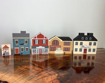 The Cats Meow Village Wooden Shelf Decor Set – 1983-1986 Collection