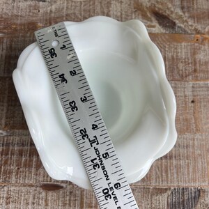 Vintage Milk Glass Vase Bowl Choose Style, Fenton Hobnail Bud Vase Oval Handled Dish Ruffled Bowl, Kemple Lace Dewdrop Planter Cottagecore image 7