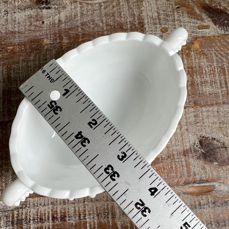 Vintage Milk Glass Vase Bowl Choose Style, Fenton Hobnail Bud Vase Oval Handled Dish Ruffled Bowl, Kemple Lace Dewdrop Planter Cottagecore image 19