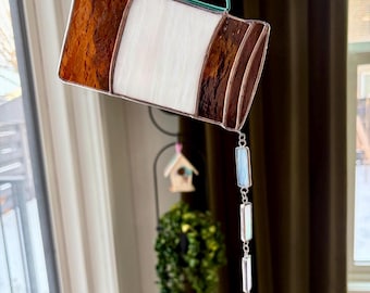 Stained Glass Pill Bottle Suncatcher, Pharmacy Decor, Prescription Bottle Art, Hanging Window Glass, Medical Gift, Dangling Pills