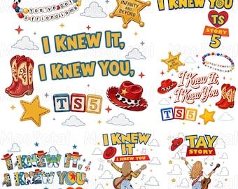 Retro Toy Story 5 PNG, I Knew It I Knew You Western Cowgirl Boots Friendship Bracelet Png, Western Cowgirl Png Design , Birthday Era Graphic