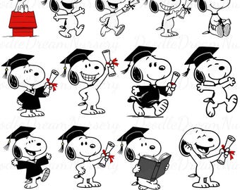 Snoop Graduation Clipart Bundle, Graduation Dog Clipart, Puppy Grad, Class of 2026 File, Kids Graduation Shirt, Cartoon Snoop Graduation PNG