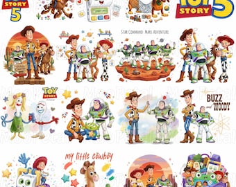 Toy Story 5 Characters Bundle PNG, Woody Buzz Jessie Digital Clipart, You’ve Got a Friend in Me, Instant Download