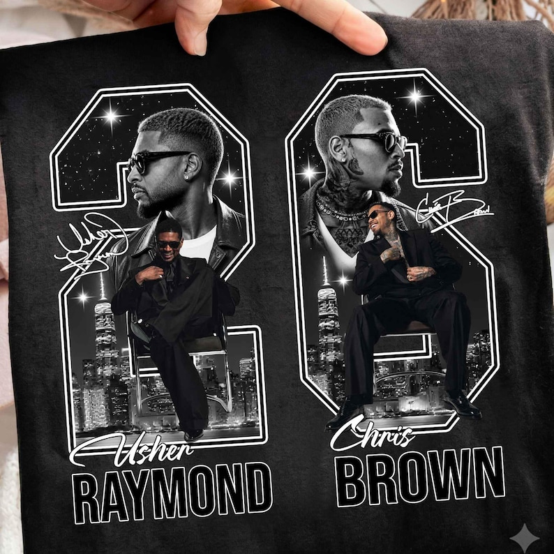 Chris Brown And Usher Raymond 2026 Tour R & B PNG Design, 2026 Concert Png, Hip Hop Singer T-Shirt Design, Digital Download image 5