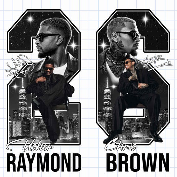 Chris Brown And Usher Raymond 2026 Tour R & B PNG Design, 2026 Concert Png, Hip Hop Singer T-Shirt Design, Digital Download