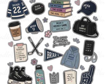 Off Campus Series PNG, Hockey Romance Bookish Sublimation Design, Briar U Digital Download