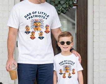 Custom Patriotic Golden Retriever Dad Shirt,Golden Dog Lover Gift For My Family,Personalized Puppy Dad Gift,4th of July Dog Lover Tee