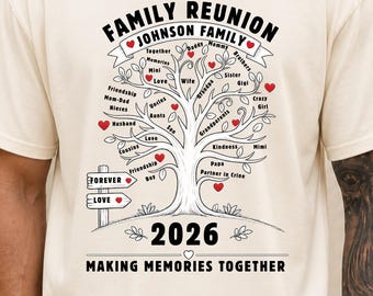 Custom Family Reunion Tree Shirt 2026,Personalized Family Tree Names Reunion Tee,Making Memories Together With Family Outfit,Gift For Family