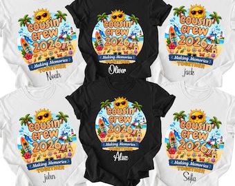 Custom Cousin Crew 2026 Shirt,Family Vacation Reunion Tee, Beach Trip Matching Family Shirts,Summer Crew 2026 Gift,Personalized CousinTee