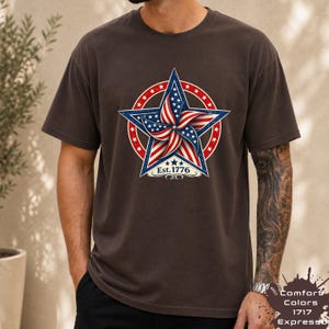 Vintage Patriotic Star Shirt, Est 1776 Americana Tee, Retro USA Flag Pinwheel Shirt,4th July Freedom Shirt,Star 4th of July Gift bild 11
