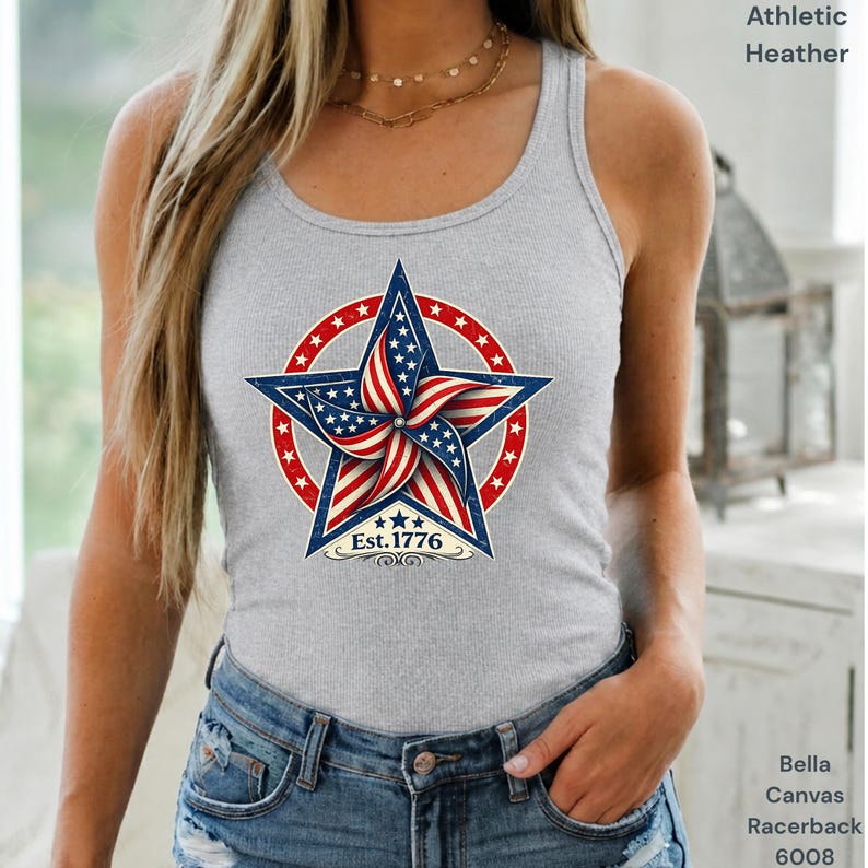 Vintage Patriotic Star Shirt, Est 1776 Americana Tee, Retro USA Flag Pinwheel Shirt,4th July Freedom Shirt,Star 4th of July Gift bild 12