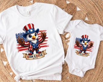 Sam Eagle Patriotic Shirt, USA 1776 Graphic Tee, Funny American Eagle Gift for Him, 4th of July Independence