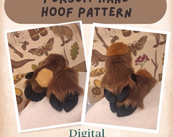 Patrón de pezuña para mano de fursuit en PDF (DESCARGA)