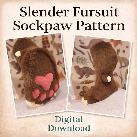 Slender Sockpaw Fursuit Pattern (Digitigrade and Plantigrade Bundle!) PDF DOWNLOAD